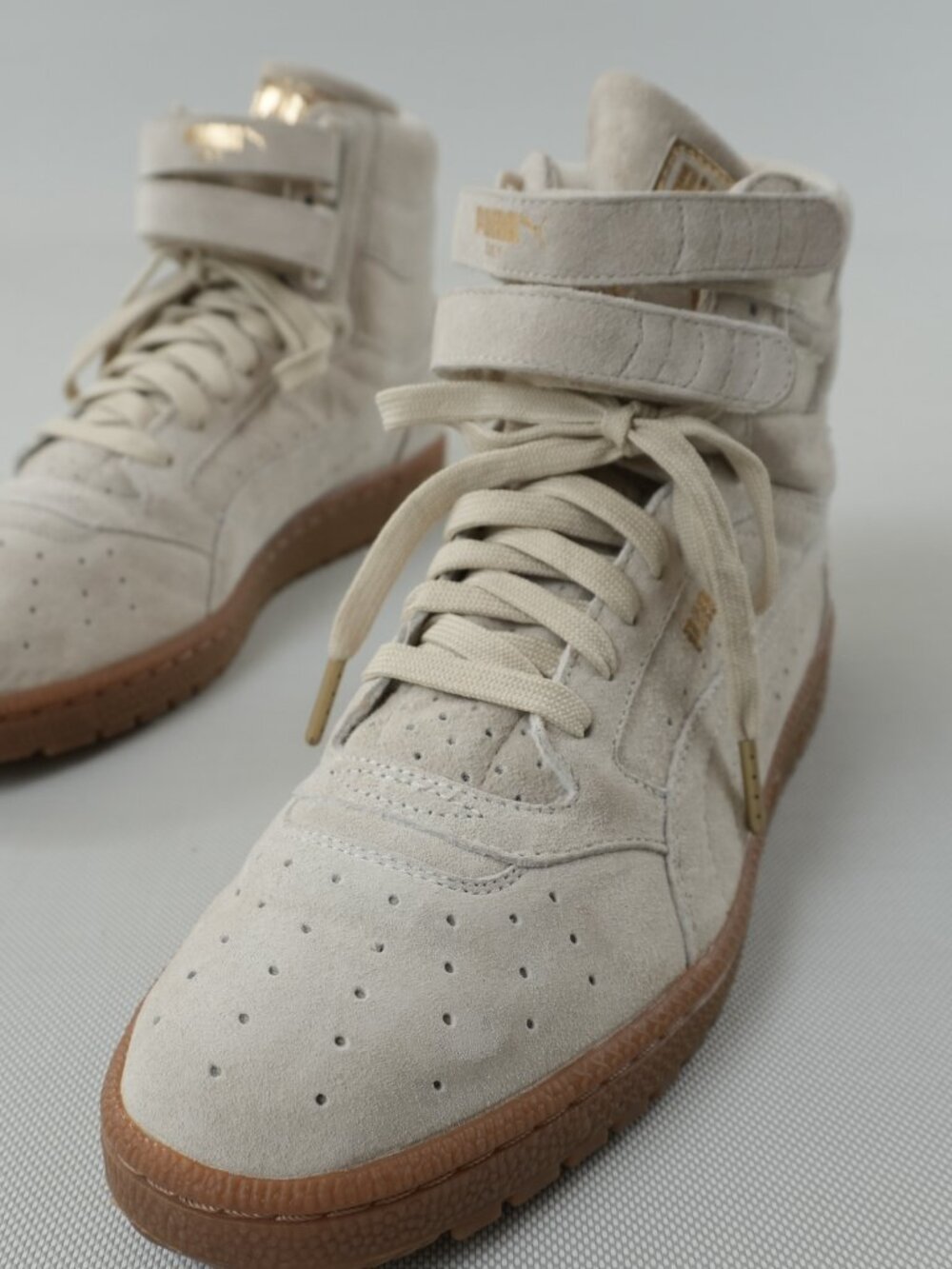 High Top Sneakers Size 10 Beige Suede PUMA Sky II Hi - Picture 3 of 11